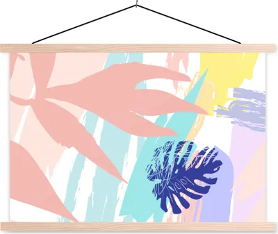 Produktbild von MuchoWow® Textilposter Sommer - Strand - Farbe 60x40 cm mit holzfarbenen Rahmen - Bilder