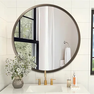 Produktbild von Kleine Runde Wandspiegel mit Metallrahmen für das Badezimmer