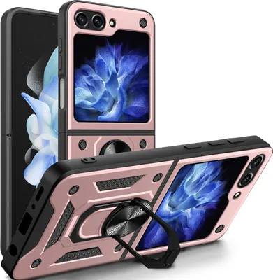 Produktbild von Outdoor Panzer Hülle für Samsung Galaxy Z Flip 7 FE mit Kameraschutz Ringhalter in Rosegold
