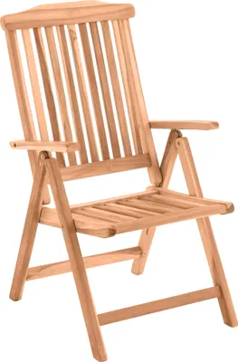 Produktbild von Möbilia Gartenstuhl, Teakholz natur, klappbar, verstellbare Rückenlehne, Hochlehner, In- und Outdoor, 57 cm, 73 cm, 104 cm