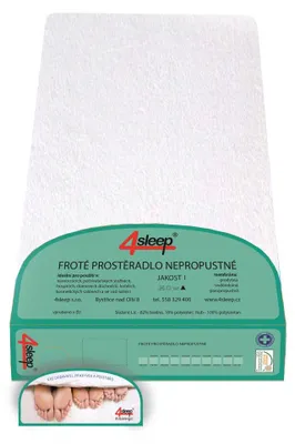 Obrázek produktu pro Nepropustné froté prostěradlo s gumičkou 90/220 - 1 - bílé