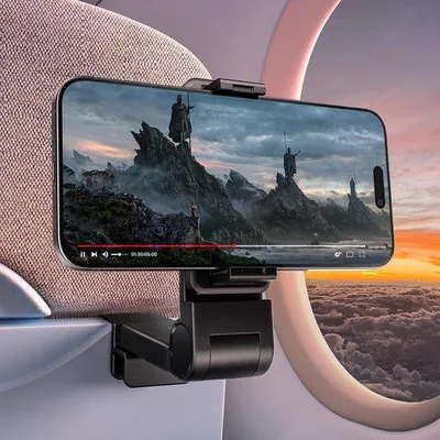 Image de Support universel pour téléphone d'avion avec rotation à 360 degrés - Accessoire de voyage pratique