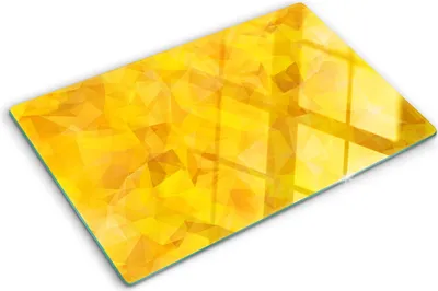 Produktbild von Tulup Glas Herdabdeckplatte - 80x52 cm - Glaskeramikkochfeld-Abdeckung Spritzschutz Glasabdeckplatte - Einteilig - Kunst: Modern & Klassisch - Abstrakte Dreiecke - Gelb