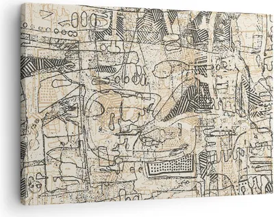Produktbild von Bild auf Leinwand - Leinwandbild - Einteilig - Graffiti Kritzeleien Zeichnen - 70x50cm - Wand Bild - Wanddeko - Wandbilder - Leinwanddruck - Bilder - Wanddekoration - Leinwand bilder - AA70x50-5047