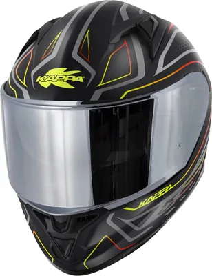 Image de KAPPA KV56 casque intégral néon noir mat rouge taille S