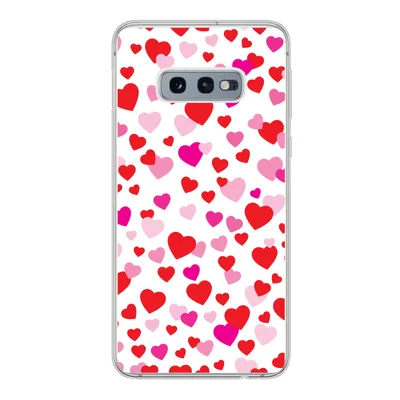 Produktbild von MuchoWow® Handyhülle Schutzhülle Hülle für Samsung Galaxy S10e Eine Illustration mit bunten Herzen Silikon Softcase Handy Hülle - Handy