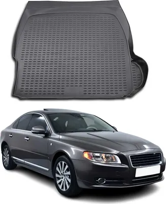 Image de Tapis de coffre pour Volvo S80 2006-2016 Caoutchouc TPE Noir