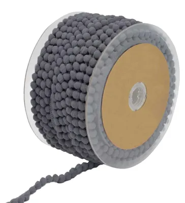 Bommelborte Mini 25m x 11mm uni Bommelgröße 6mm Pomponband Pomponborte grau