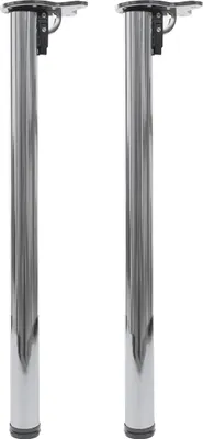 Produktbild von 2er-Set Tischbein HWC-H34, für Schreibtisch Esstischfuß Tischgestell, klappbar 72cm  Edelstahl-Optik
