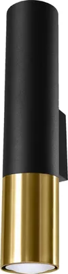Produktbild von Wandleuchte LOOPEZ schwarz/gold 2xGU10 10W Stahl 29x8x6cm Sollux Lighting