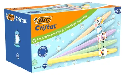Imagen del producto de Bic 303755, Bolígrafos Cristal Pastel, set de 20 unidades en caja