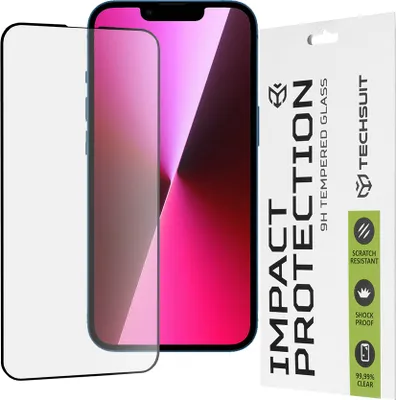 Produktbild von Techsuit Full Cover Impact Protection Displayschutzfolie für Apple iPhone 14/13 / iPhone 13 Pro - Schwarz