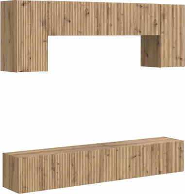 Immagine prodotto di vidaXL Mobile TV a parete 4 pezzi in legno di quercia artigianale