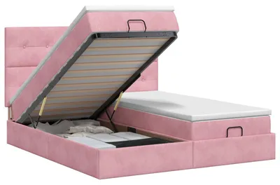 Immagine prodotto di vidaXL Panca da letto con materasso e poggiatesta, 2 pezzi, rosa, velluto