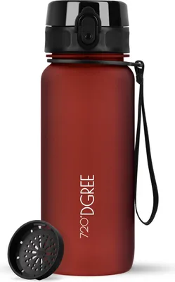 Produktbild von uberBottle softTouch Trinkflasche mit Sieb 650ml / Imperial Red/ 720DGREE