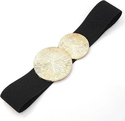 Produktbild von Breite Damenriemenband - 65 cm - Elastische Gürtelband - Für alle Jahreszeiten geeignet - Modischer elastischer Gürtelband - Für Kleider, Jeans, Casual-Hosen, Kleider, Röcke, Pullover, Jacken oder Westen - Schwarz