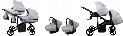 Immagine prodotto di BabyLux® DUO | Passeggino gemellare 3in1 | Argento | Passeggino combinato | Passeggino combinato | Passeggino + Lettino + Seggiolino auto / Culla auto