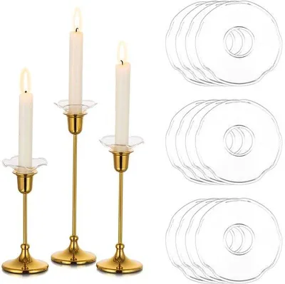 Zdjęcie produktu dla Unyqoos® Podkładki pod świece, przezroczyste, 7x2 cm, 12 sztuk – do świec stożkowych o średnicy 2,2 cm