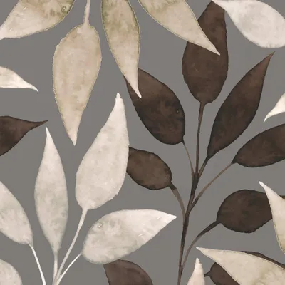 Produktbild von 20 Servietten Scandic Leaves brown - Rustikale Blätter auf braun 33x33cm