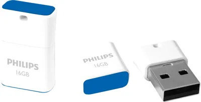 Produktbild von Philips USB-Stick 16GB Pico, USB 2.0, Farbe: Blau