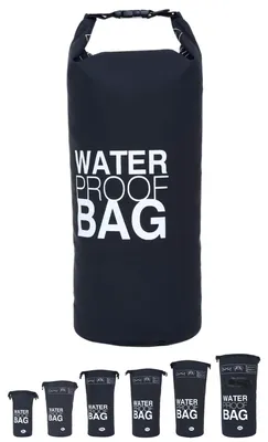 Zdjęcie produktu dla DonDon wodoodporny suchy worek outdoorowy z paskiem - czarny 15 litrów