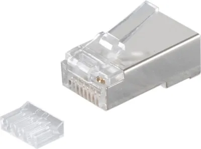 Produktbild von S/CONN maximum connectivity Modularstecker-Netzwerk Modular Stecker 8polig, 8 Kontakte belegt, geschirmt, vergoldete Kontakte, 50µ, mit Einführhilfe, cat