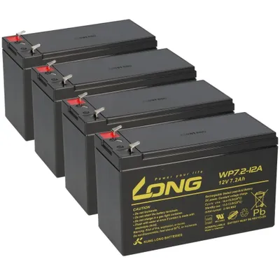 Produktbild von 4x Kung Long VdS WP7.2-12A F1, 12V, 7,2 Ah Blei AGM Akku 4,8mm Faston