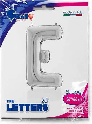 Obrázok produktu pre Obrovský balón s písmenami 26"/66cm | Silver #E