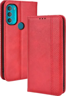 Produktbild von Mobigear Sensation  Motorola Moto G71 5G Hülle Klapphülle Geldbörse - Rot