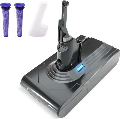 Produktbild von STANEW 21,6V, 4500mAh Li-ion Akku Ersatzakku für Dyson V8 SV10 Staubsauger, Ersatzakku für Dyson Akku V8 Absolute V8 Fluffy V8 Animal SV10, mit 2 Filtern