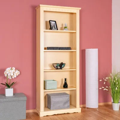Produktbild von Regal, Küchenregal, Wohnzimmerregal, Bücherregal - 80 cm breit, Kiefer Holz-Massiv, Farbe: Natur
