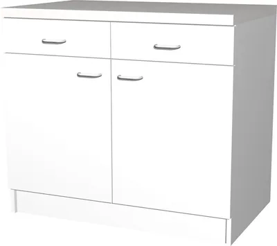 Produktbild von Flex Well Unterschrank mit Schublade und Drehtür Speed BxTxH 100 x 50 x 85 cm weiß matt zerlegt Anschlag links rechts 00005347