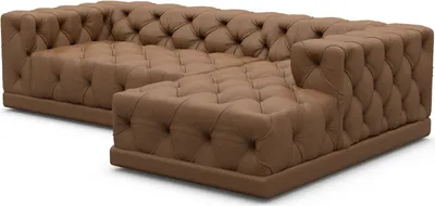 Produktbild von Echtleder L-Form Sofa Meliva Braun Rechts
