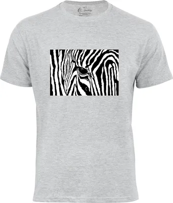Produktbild von Cotton Prime® T-Shirt Black & White Zebra Eye L grau