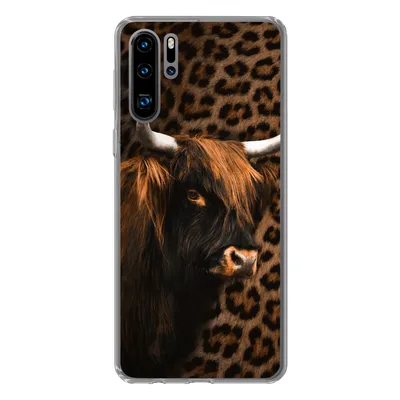 Produktbild von MuchoWow® Handyhülle Schutzhülle Hülle für Huawei P30 Pro Schottischer Highlander - Pelz - Pantherdruck Silikon Softcase Handy Hülle - Schutzdeckel
