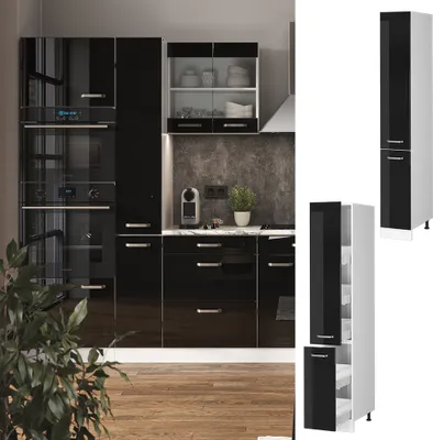 Produktbild von Apothekerschrank Vicco R-Line Schwarz Hochglanz 30 cm, Model 41172