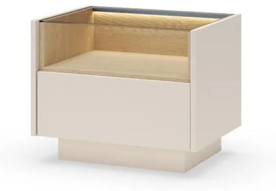 Produktbild von FURNLUX Nachttisch Hiro A Beige 54 Cm / Hauptfarbe: Beige / Abmessungen: 54 x 44 x 40 cm
