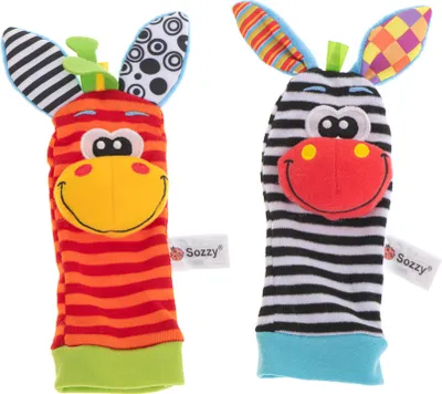 Produktbild von Babysocken Fußrassel Tiersocken, 2 Stück, druckfreie Manschette, tastsinnstimulierend