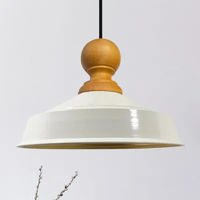 Produktbild von Pendelleuchte Holz Asletl 40 cm - Weiß