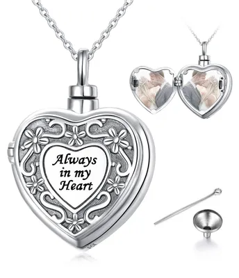 Productafbeelding van Urne Ketting voor As met 925 Sterling Zilveren Hartvormige Locket