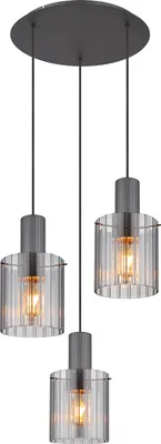 Produktbild von Globo Lighting Hängeleuchte Metall grau dunkel, 3x E27