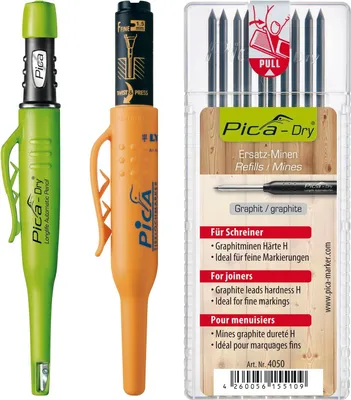 Produktbild von vasalat Pica Dry Tieflochmarker Graphit + Pica 150 rot + 10 Ersatzminen