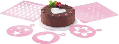 Produktbild von Ernesto Kuchenschablonen zum Verzieren von Torten Kuchen Gebäck 5-Teilig