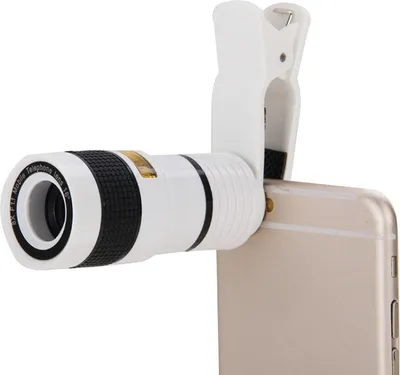 Produktbild von 8X Zoom Telescope Telephoto Camera Objektiv mit Clip (Weiß)