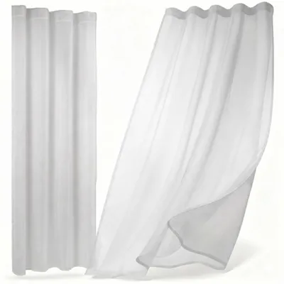 Produktbild von Transparente Gardine Dolly, wählbar mit Kräusel- und Ösen- Aufhängung, Größe und Farbe wählbar,290x250cm,Weiß