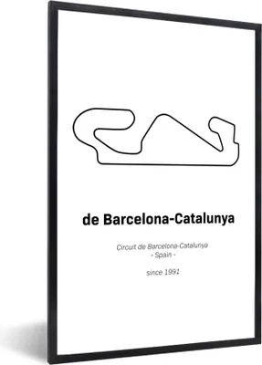 Produktbild von MuchoWow® Gerahmtes Poster Formel 1 - Barcelona - Rennstrecke 60x90 cm - Poster mit Schwarzem Bilderrahmen Wandposter Rahmen Foto Bilder - Kunst