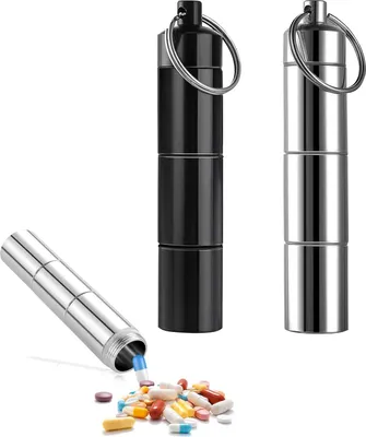 Produktbild von Pillendose Schlüsselanhänger - Wasserdicht und Kompakt - Aluminiumlegierung