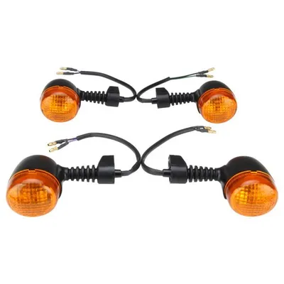 Imagen del producto de Juego de intermitentes de 12V, delanteros y traseros, de 4 unidades, redondos, color naranja, para Yamaha Aerox y Derbi Senda