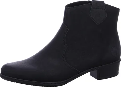 Produktbild von Rieker Damen Stiefelette Reißverschluss Blockabsatz Western Style Y0762, Größe:42 EU, Farbe:Schwarz