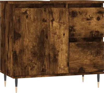 Produktbild von vidaXL Badschrank Räuchereiche 65x33x60 cm Holzwerkstoff